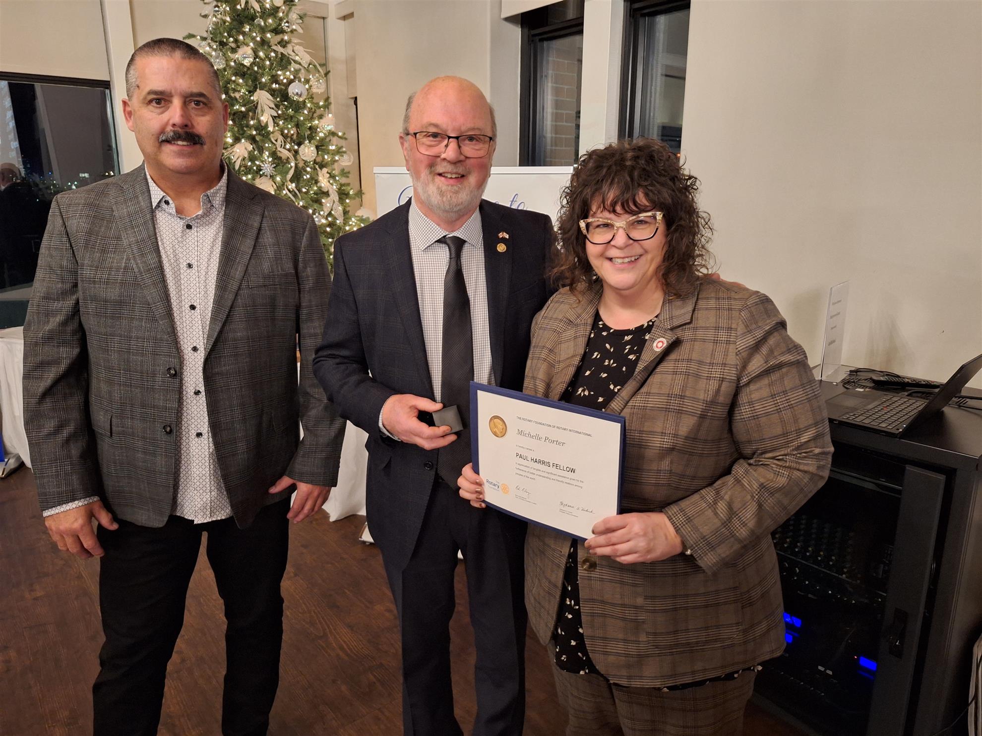  Paul Harris Fellow Michelle Porter - for her tireless work for Souls Harbour Rescue Mission