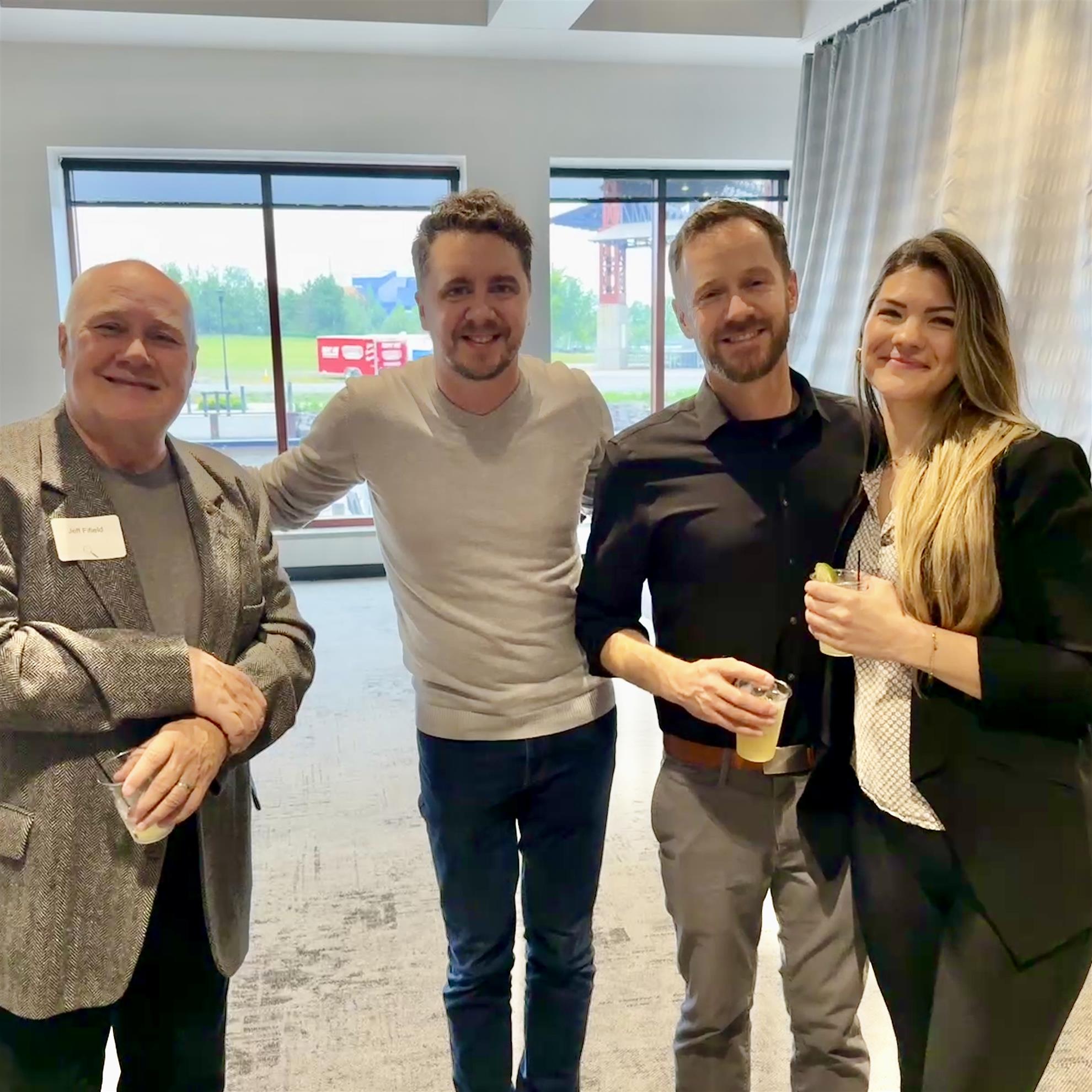 A group of people posing for a photoAI-generated content may be incorrect.