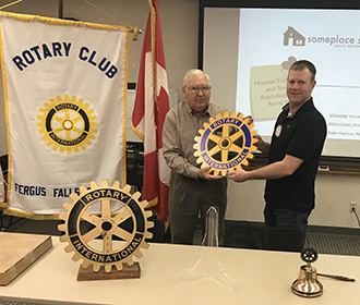 Presenting Sunrise Rotary with their aniversary gift from our club