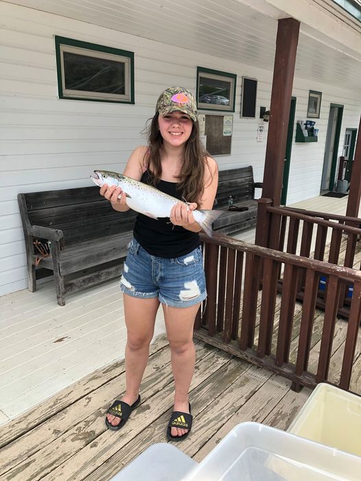 Nora Brassard of Port, NY, took second place in the Youth salmon category with an 8 lb. 14 oz. catch weighed in at Essex.