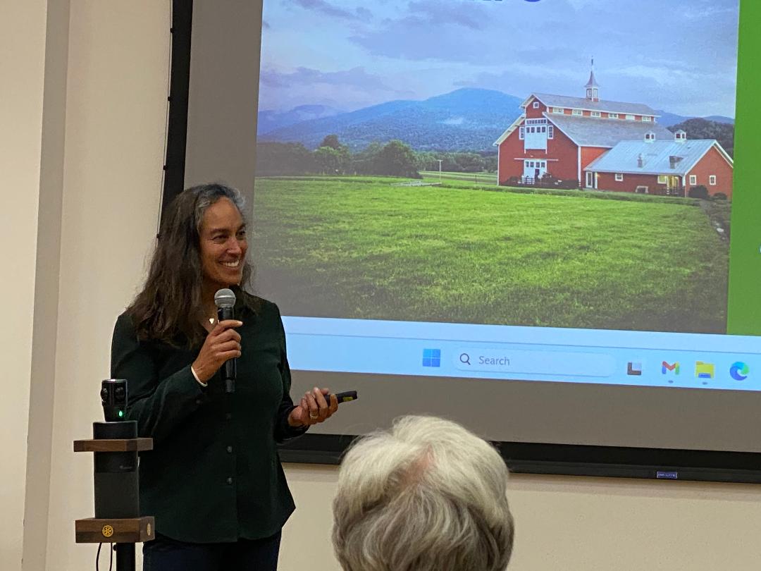 Leah Mital updates the club on the Vermont Youth Conservation Corps in May