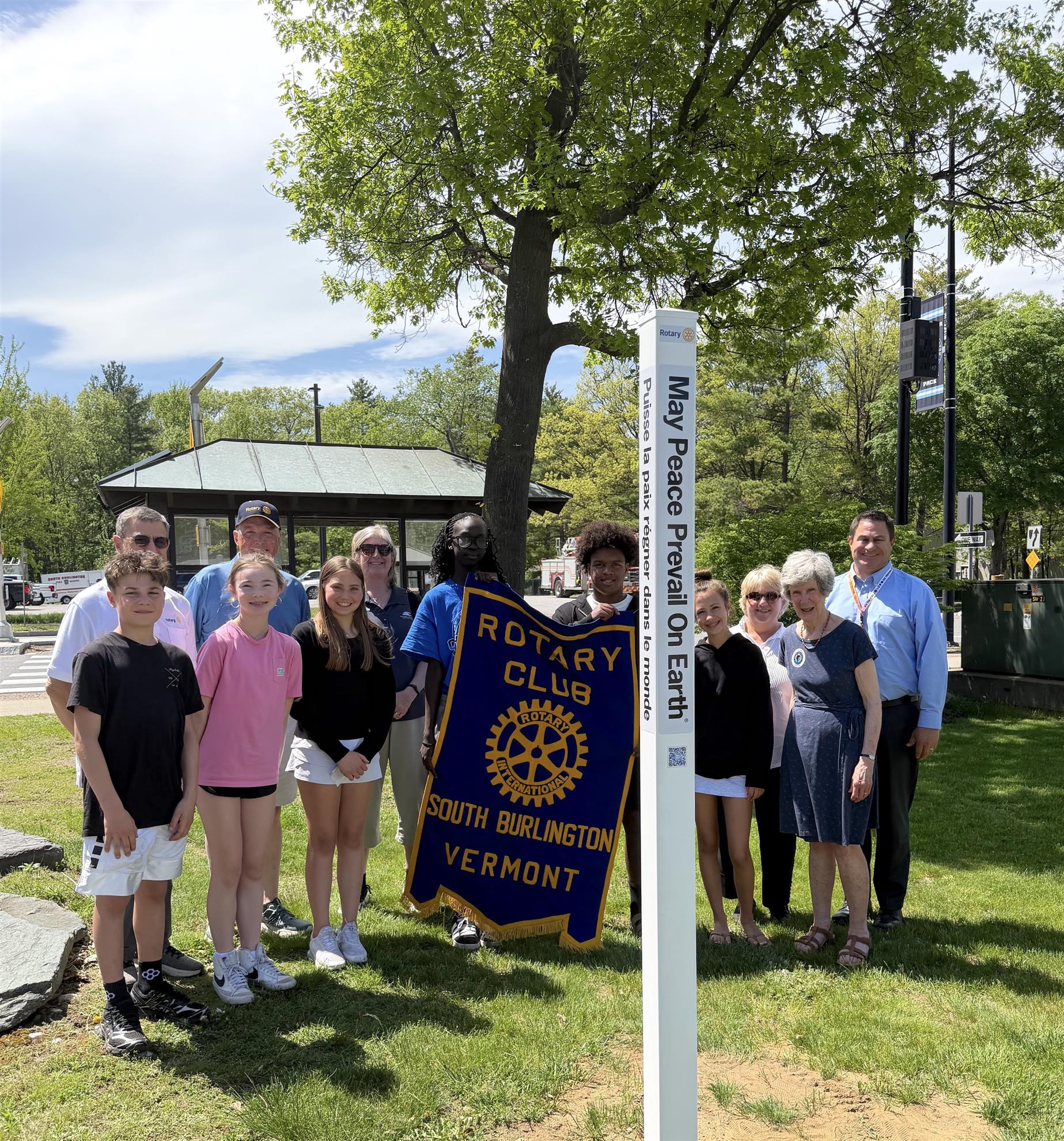 Peace Pole installation in front of SBHS in May