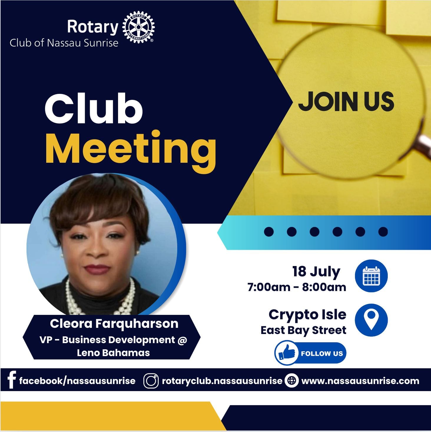 Meeting July 18, 2024 | Rotary Club of Nassau Sunrise