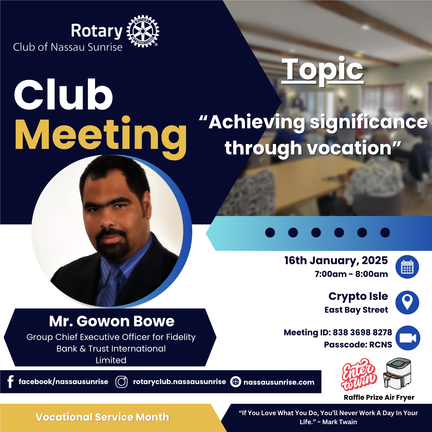 January 16th, 2025 Meeting | Rotary Club of Nassau Sunrise
