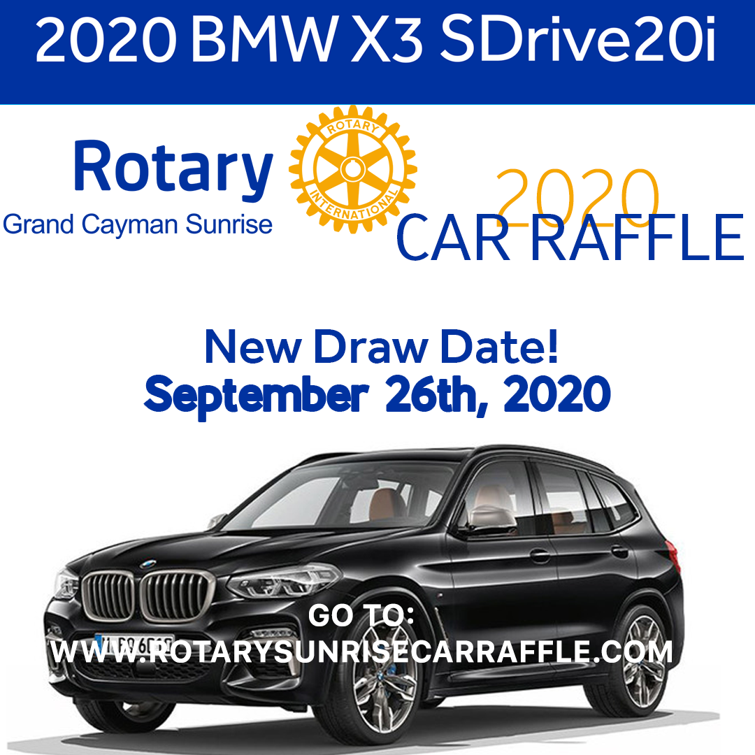 graphic of rotary sunrise raffle flyer