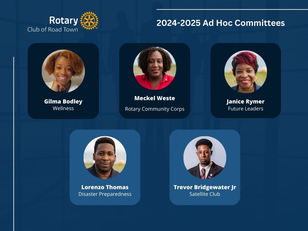 Ad Hoc Committee Chairs 2024/2025 | Rotary Club of Road Town