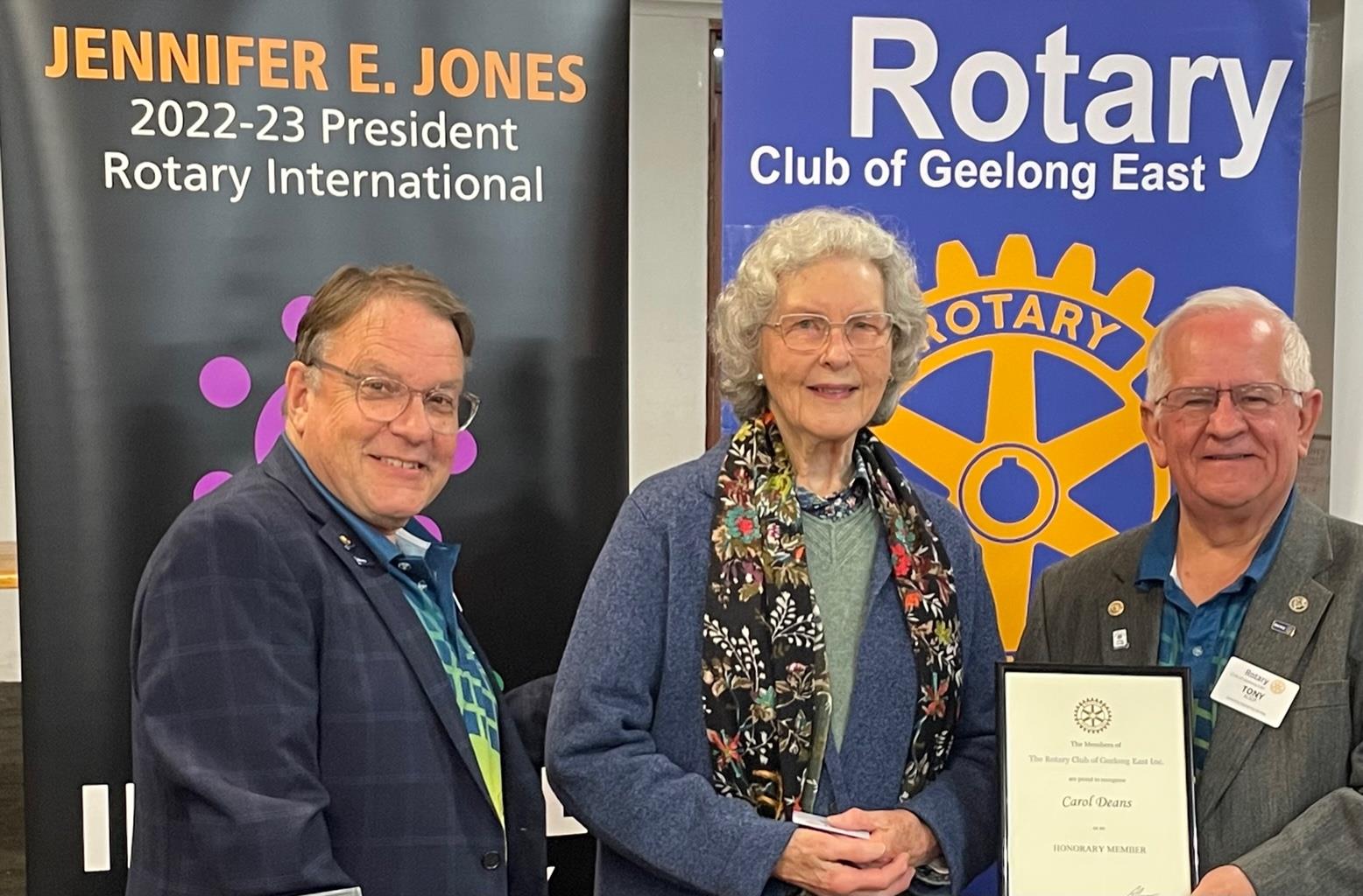 Honorary Membership - Carol Deans | Rotary Club of Geelong East Inc ...