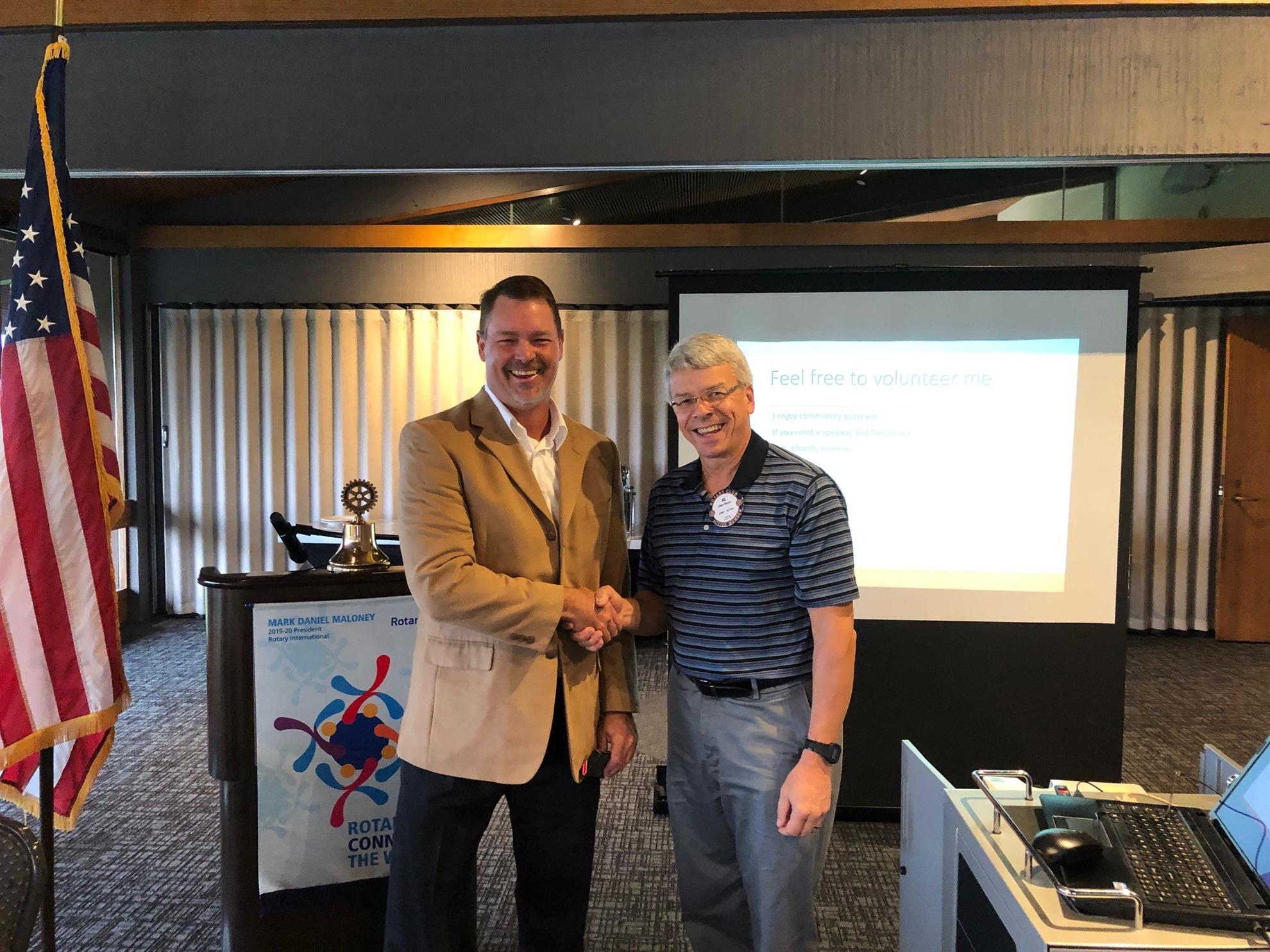 Blair Overton, Merle Hay Funeral Home, 9242019 Johnston Rotary Club