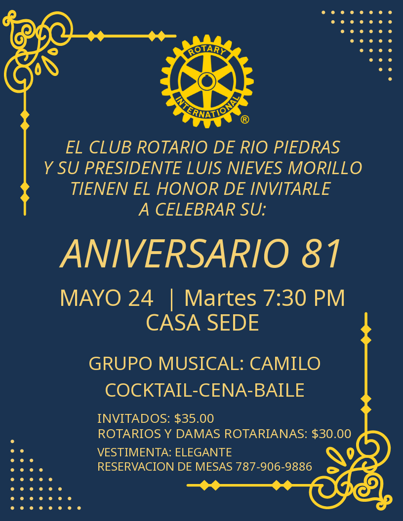 Aniversario 81 Club Rotario Rio Piedras | Club Rotario de Rio Piedras