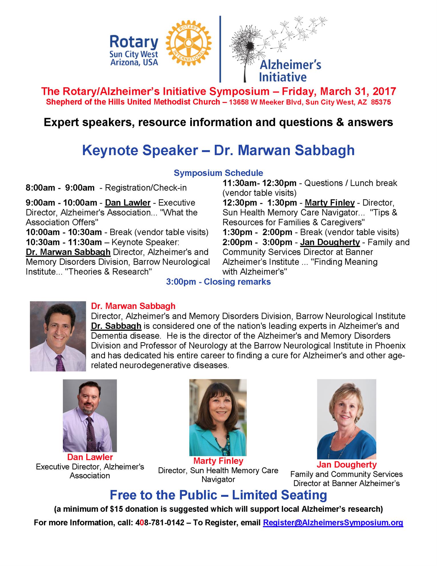 Alzheimer S Initiative Symposium Rotary Club Of Sun City West