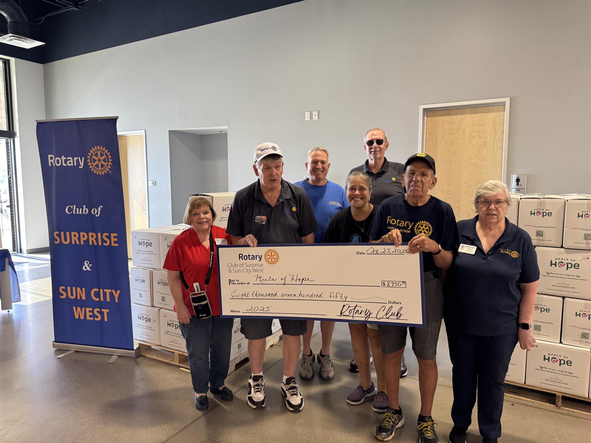 Check Presentation to Meals of Hope