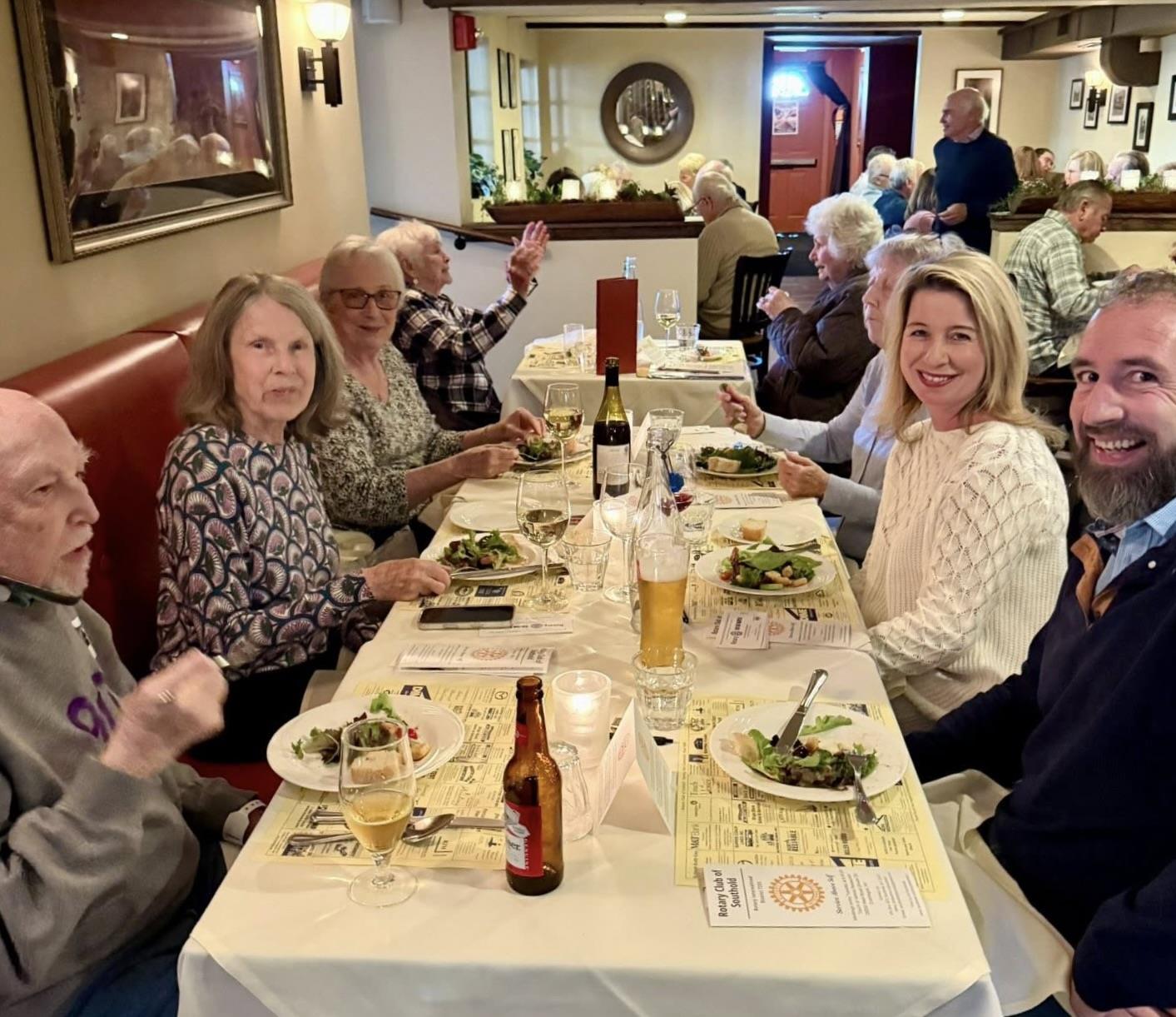 Crowded dining room at a restaurant