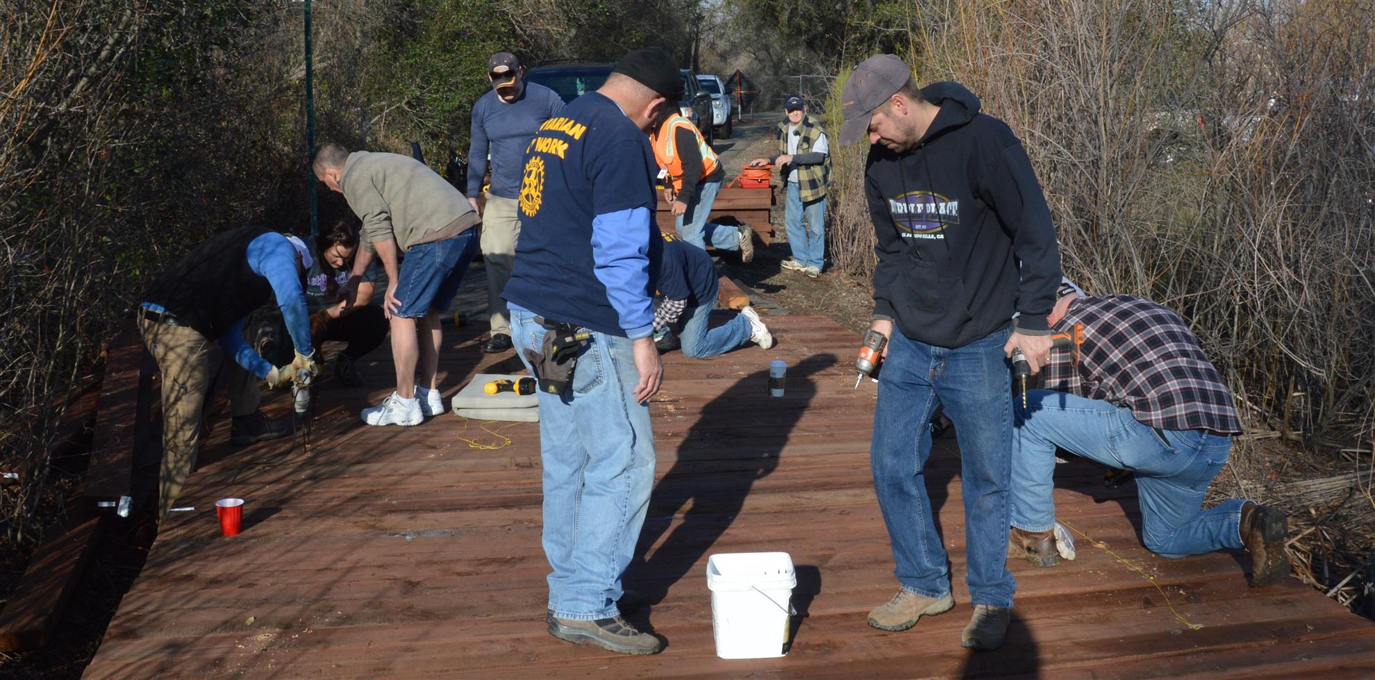 Replacing deck on bike trail bridge