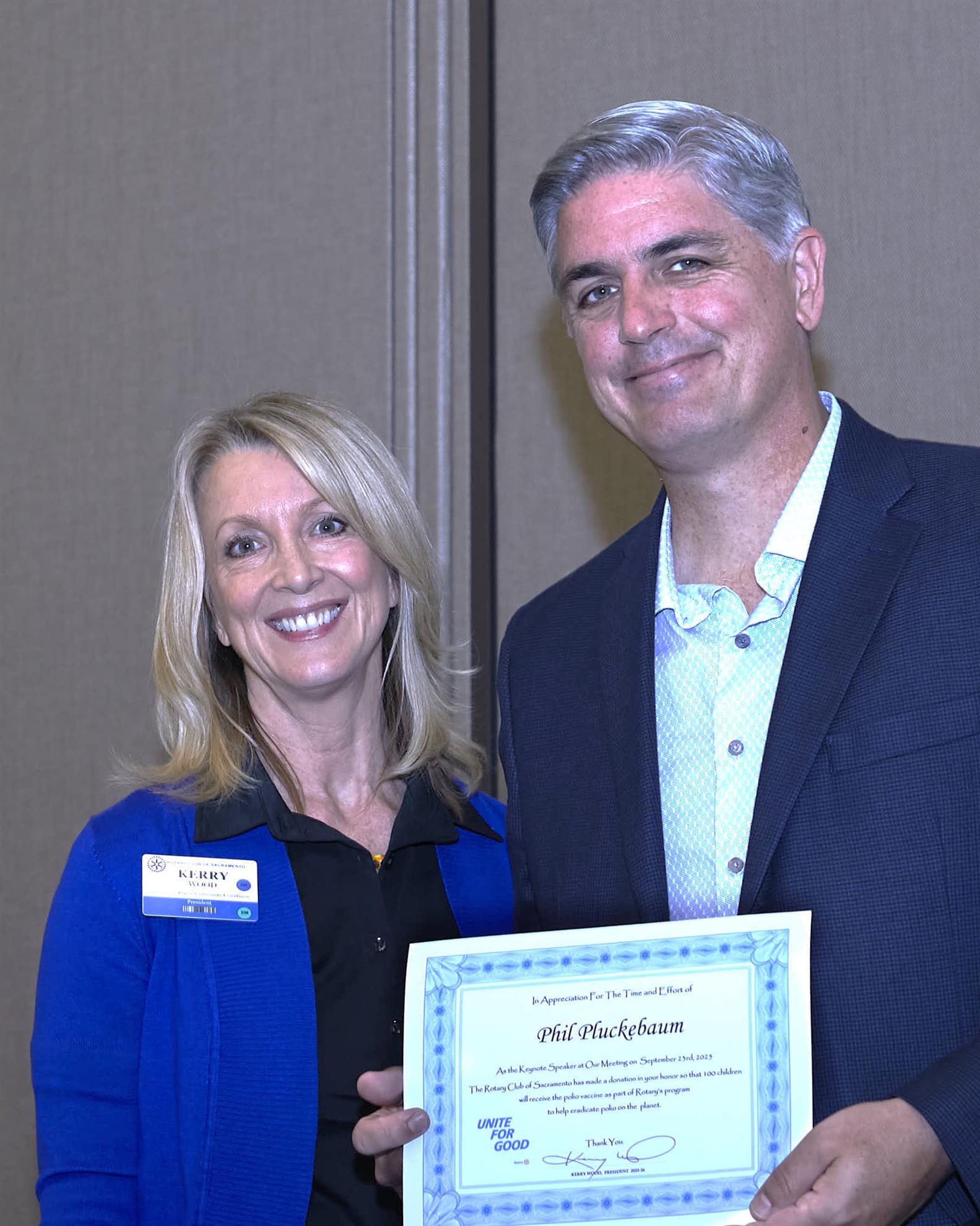 President Kerry Wood and Brad Cecchi