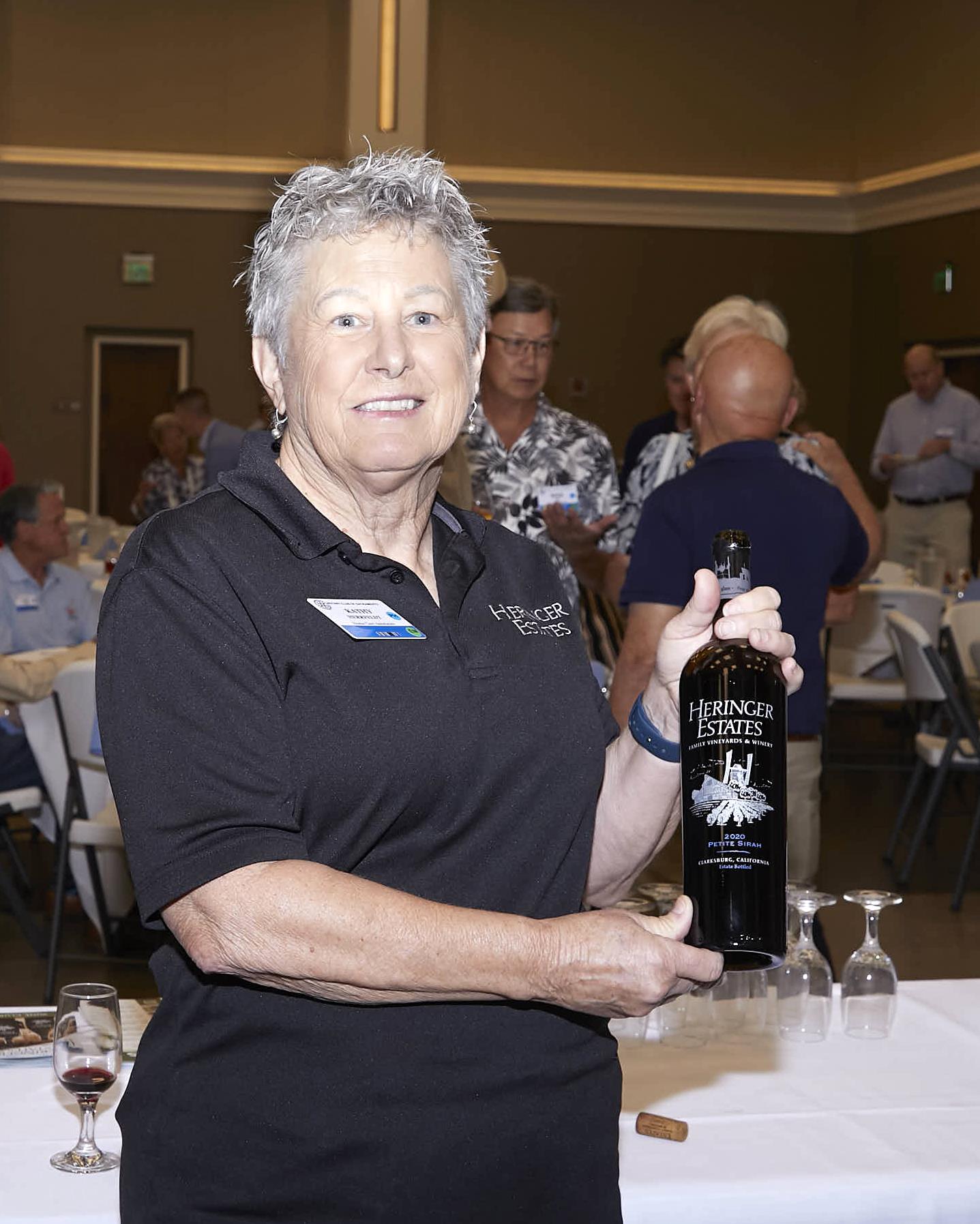 Wine Sponsor, Kathe Herrfeldt with wines from Heringer Estates in Lodi, California.