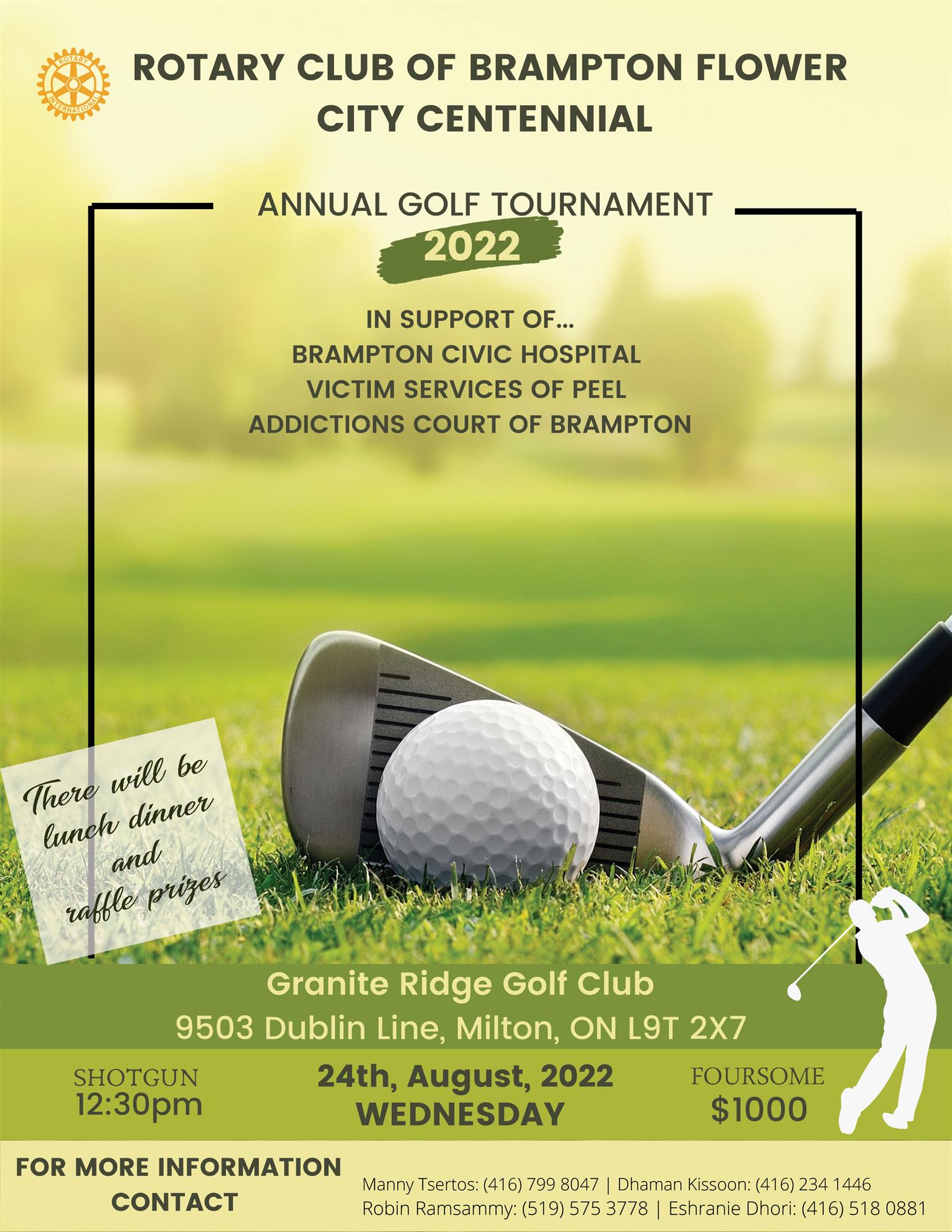 Golf Tournament 2022 | Rotary Club of Brampton Flower City Centennial
