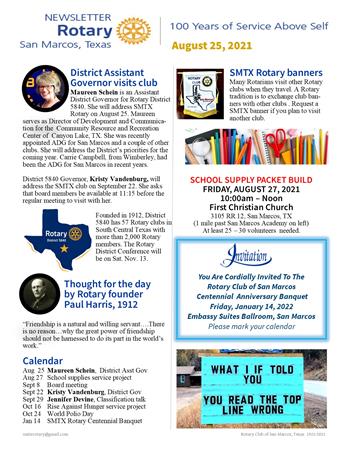 Rotary history photos | Rotary Club of San Marcos
