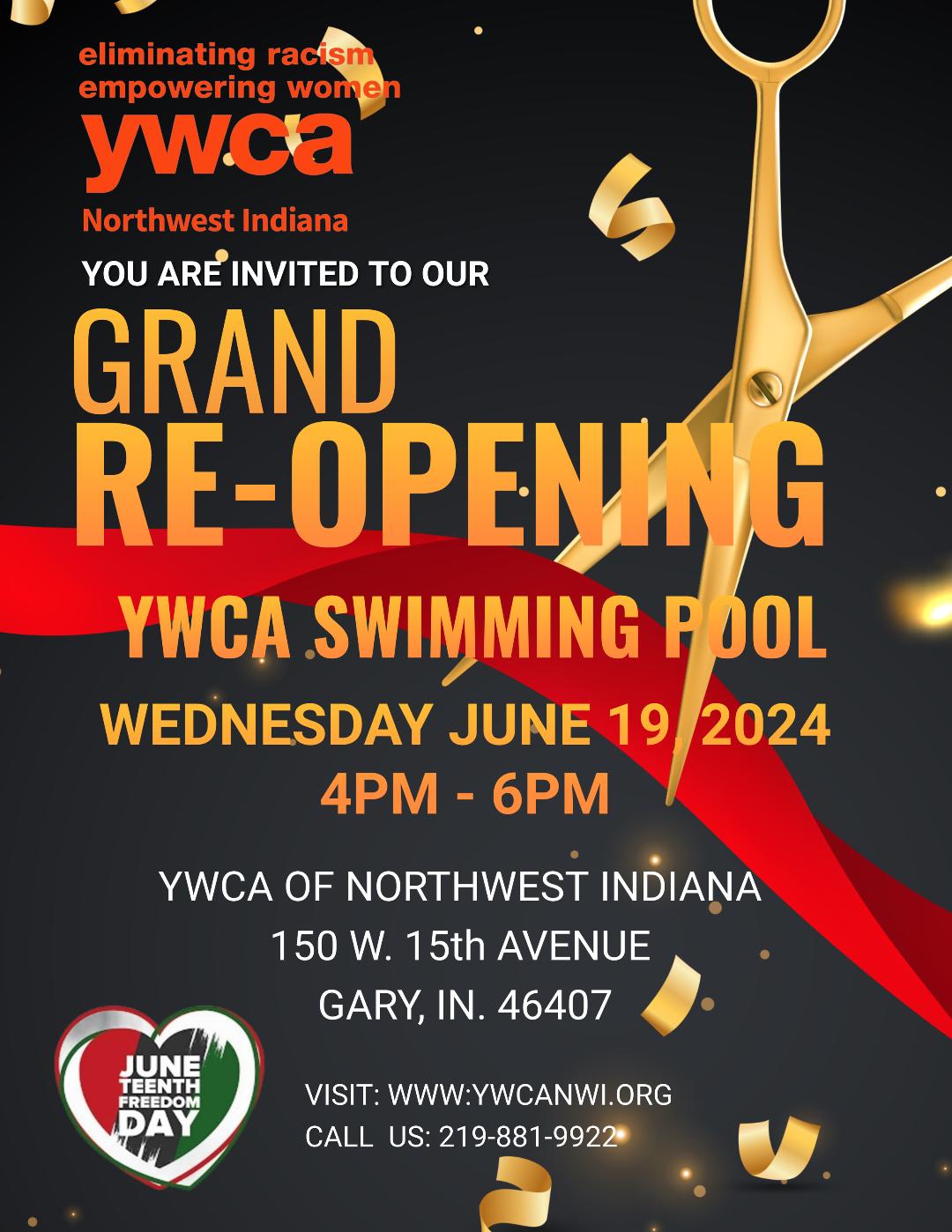 Gary YWCA Invite to Pool Re-opening | Rotary Club of Gary