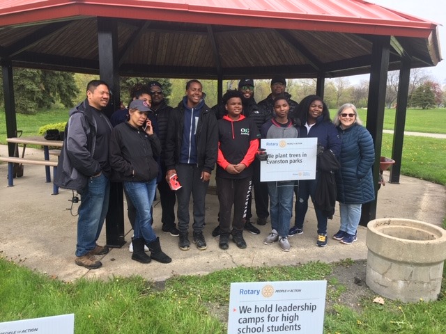 Planting trees in local parks