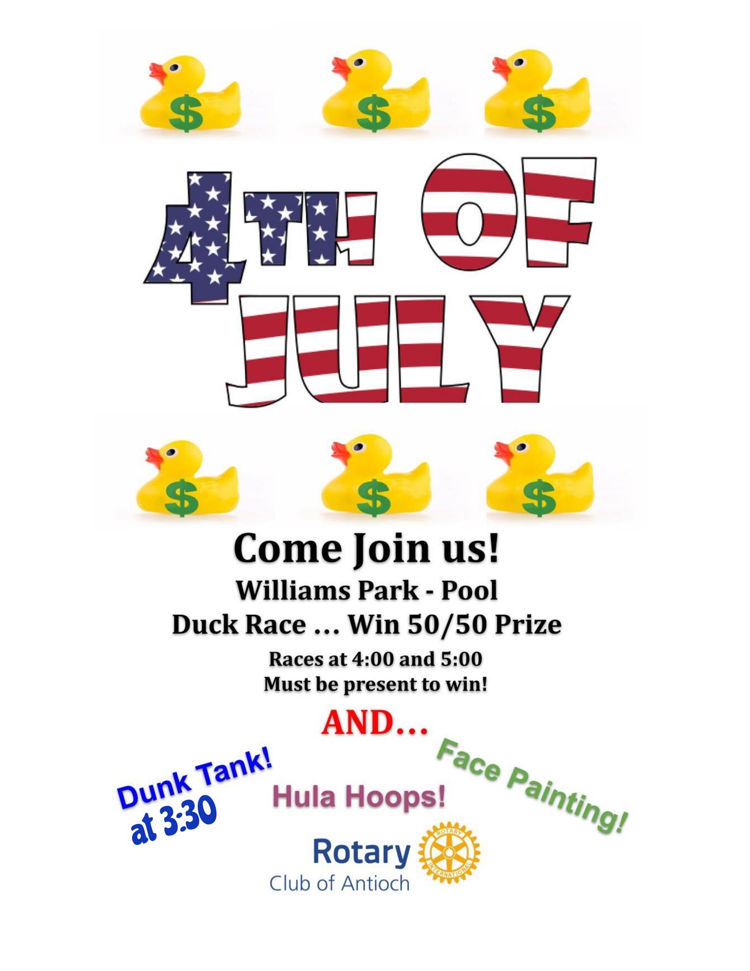 4 July Fun Fundraiser Rotary Club of AntiochIL