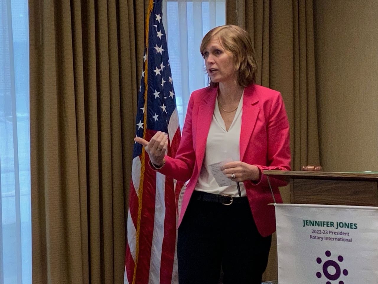 Lake County Board Chair Sandy Hart Visits Gurnee Rotary