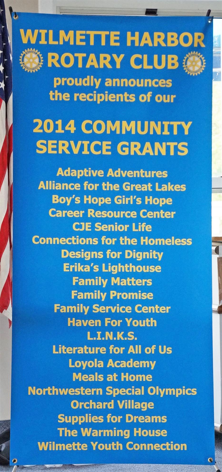 Projects help own community of Wilmette, as well as the broader community of the metropolitan area. New grants will be announced soon.