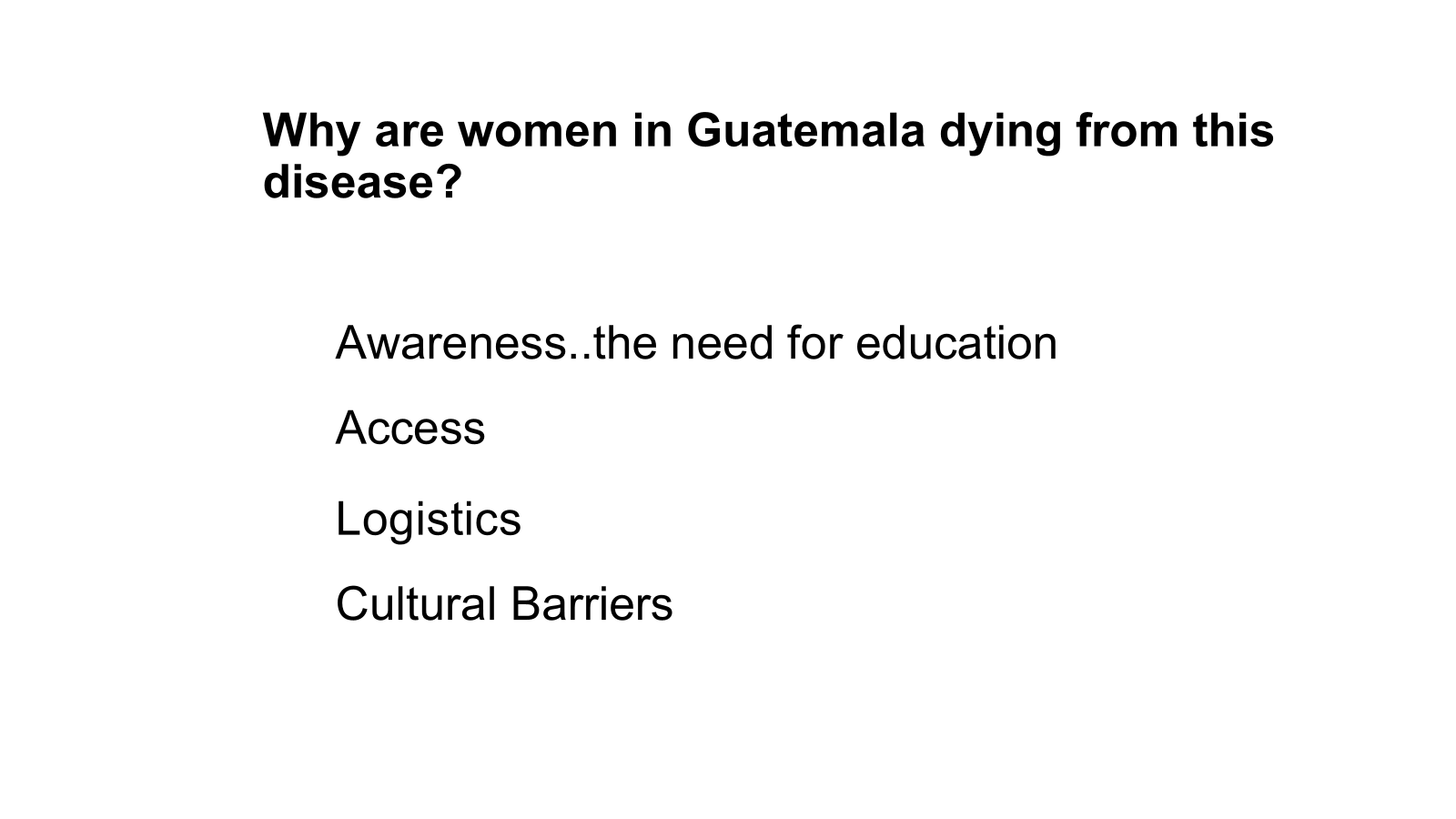 Why are women dying . . .