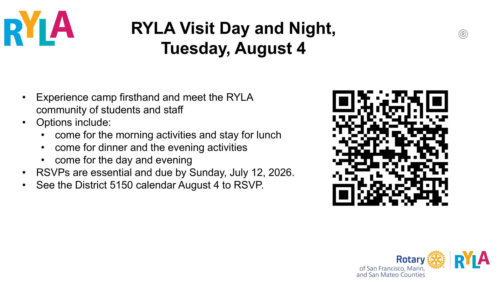 RYLA Visit Day and Night