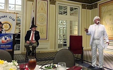 June 2017: John Mathers dressed as Mark Twain to celebrate President David's completion of his year as president.