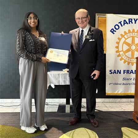 Yana Sharma and President Frank Yoke