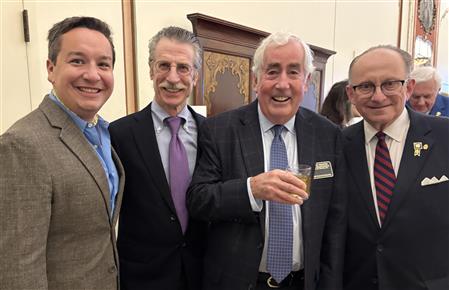 Christopher Wiseman, Christopher Davies, Larry Booth, and President Frank