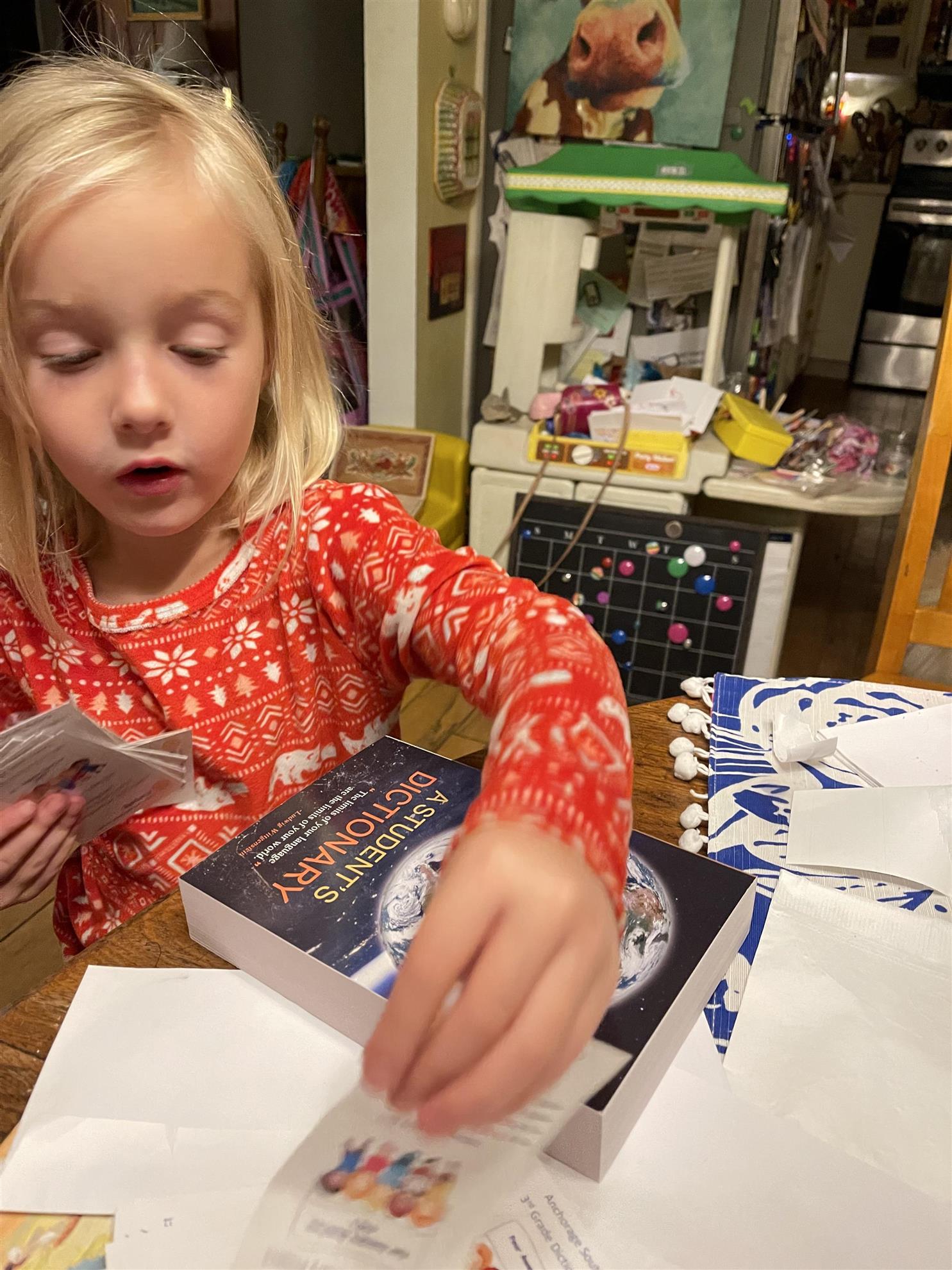 In Rotarian families, everyone lends a helping hand to deliver dictionaries to third graders!