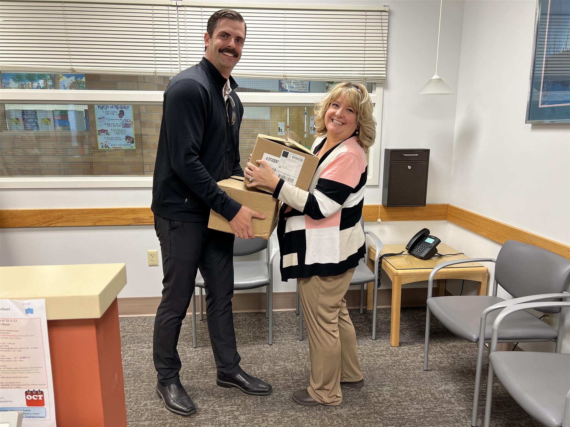 Rotarian Matt Huffman delivering dictionaries!