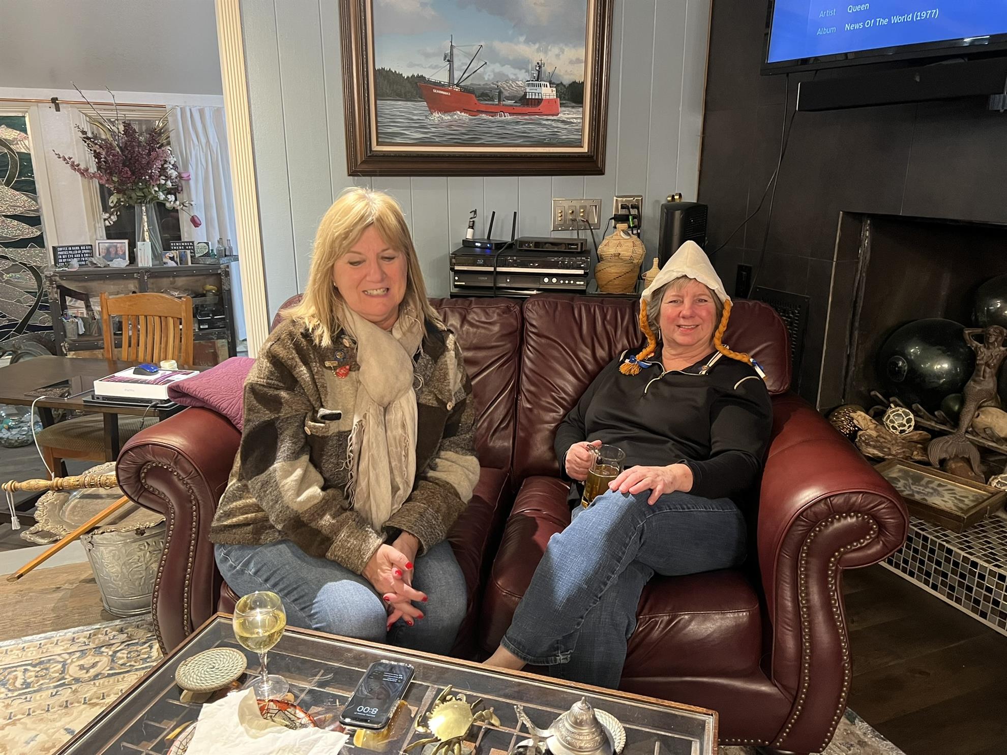 Rotarians celebrating Octoberfest at Past DG, Mike (and wife Shannon) Ferris's house.	