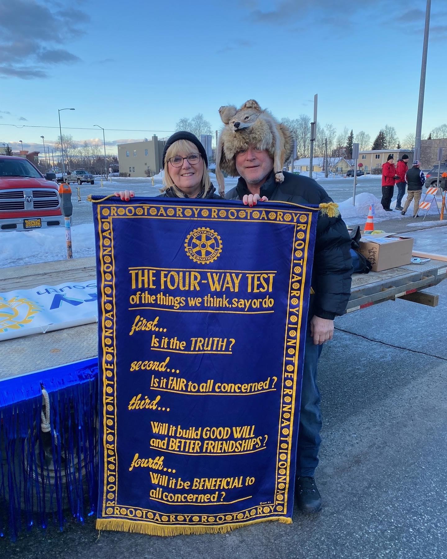 Denise & Carl Kipke displaying the 4 way test! 