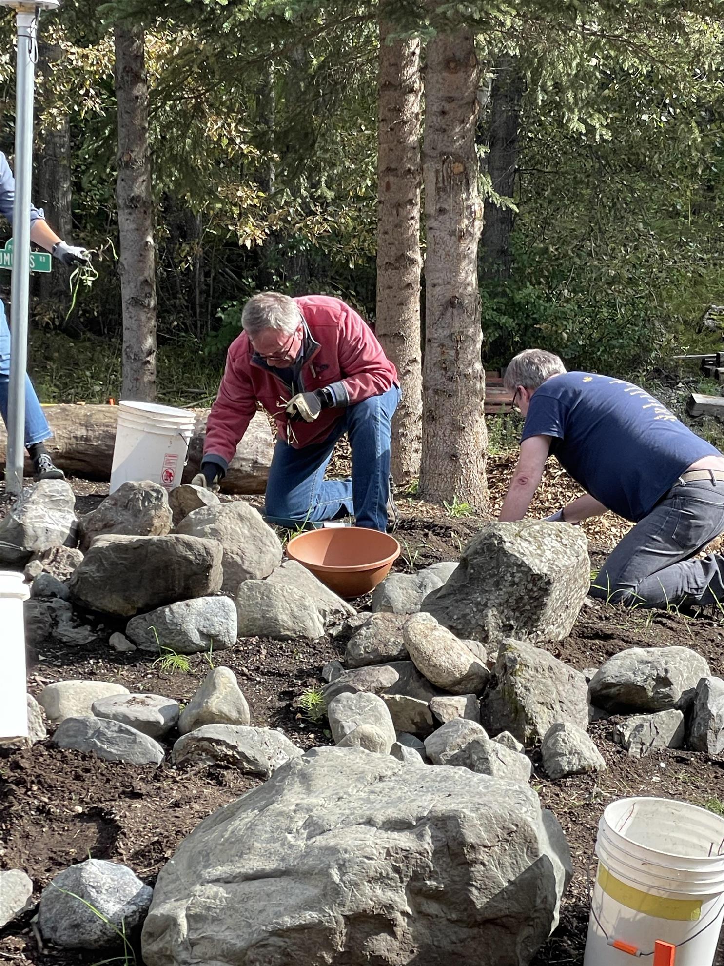 Eagle River Nature Center Pollinator Project | Rotarians volunteering as part of "Life on Land".