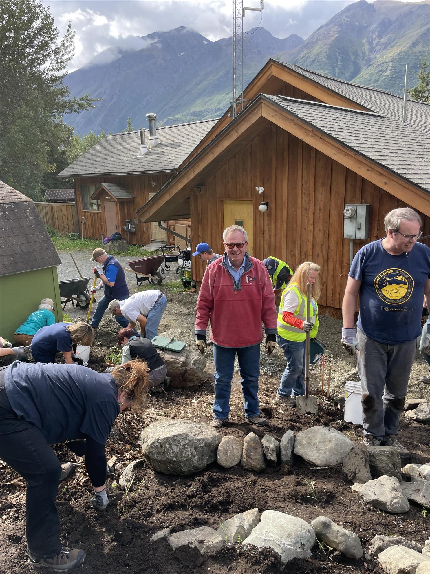 Eagle River Nature Center Pollinator Project | Rotarians volunteering as part of "Life on Land".