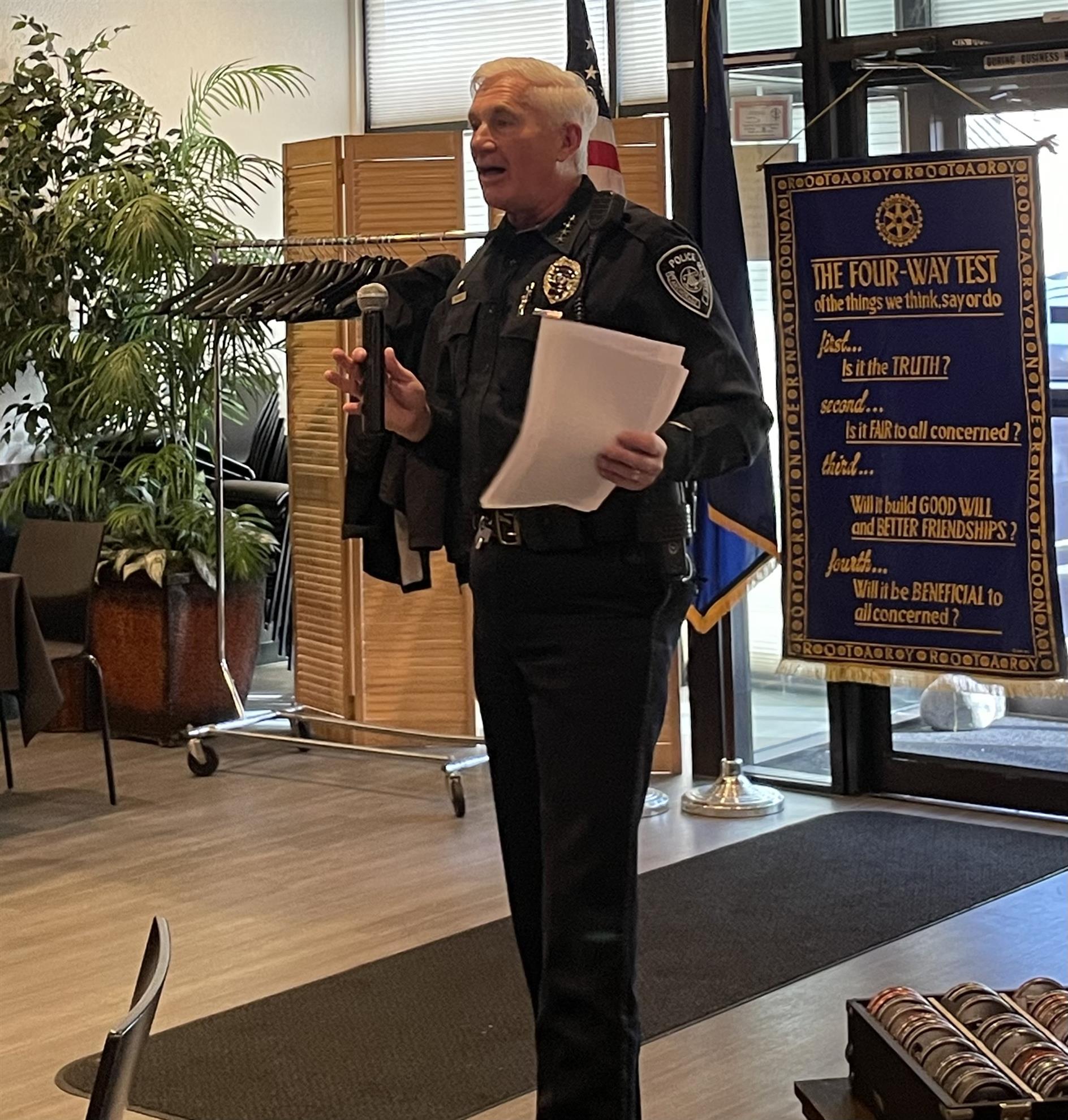 APD Chief Michael Kerle gives an engaging presentation on the state of the police force in Anchorage