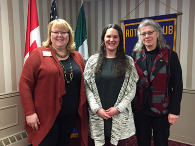 Rotary Club of Whitehorse President Val Royle, Allison Furniss and Lois Craig, Grants Committee, Rotary Club of Whitehorse Rendezvous