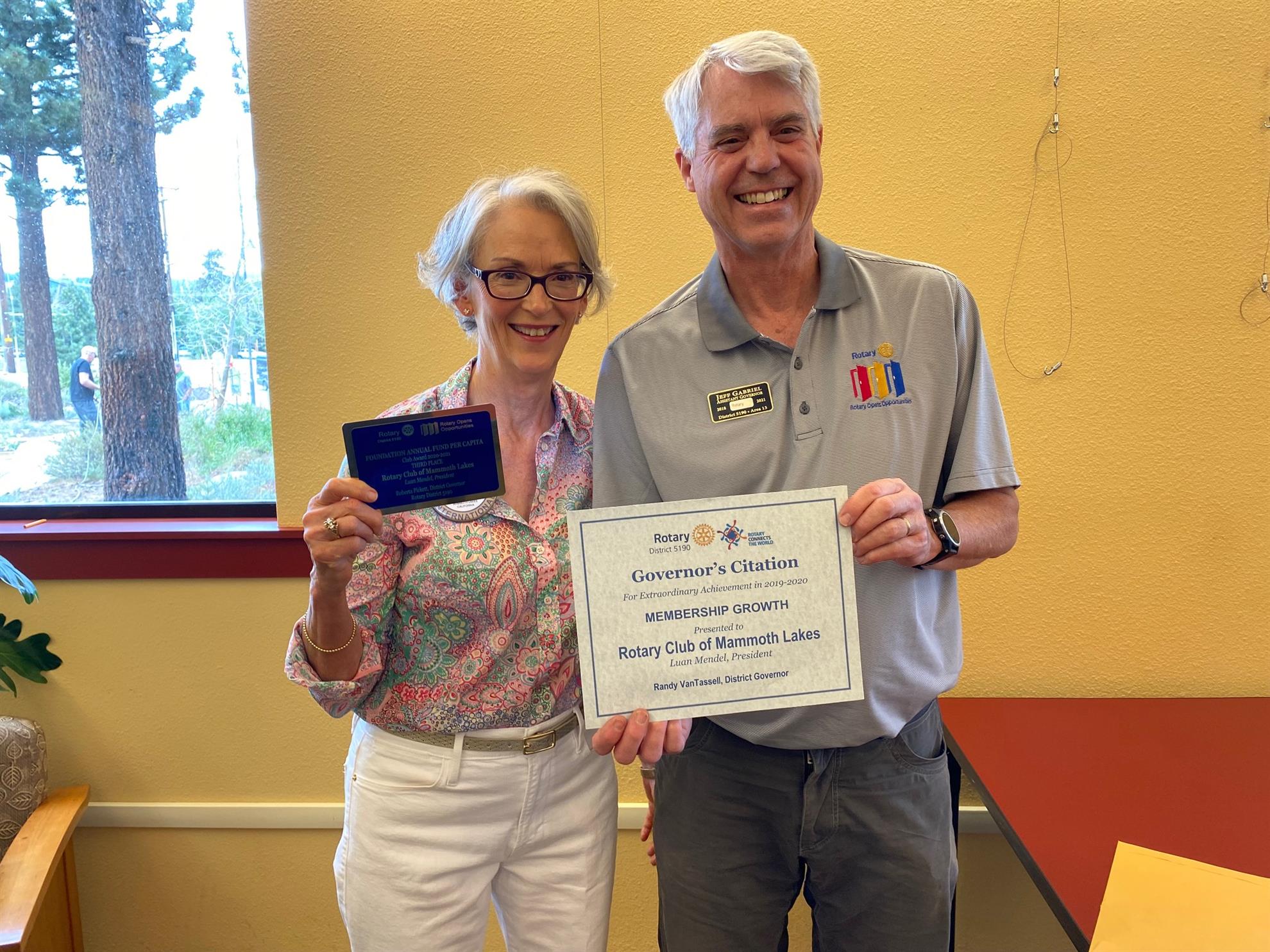 DISTRICT GOVENOR AWARDS | Rotary Club of Mammoth Lakes
