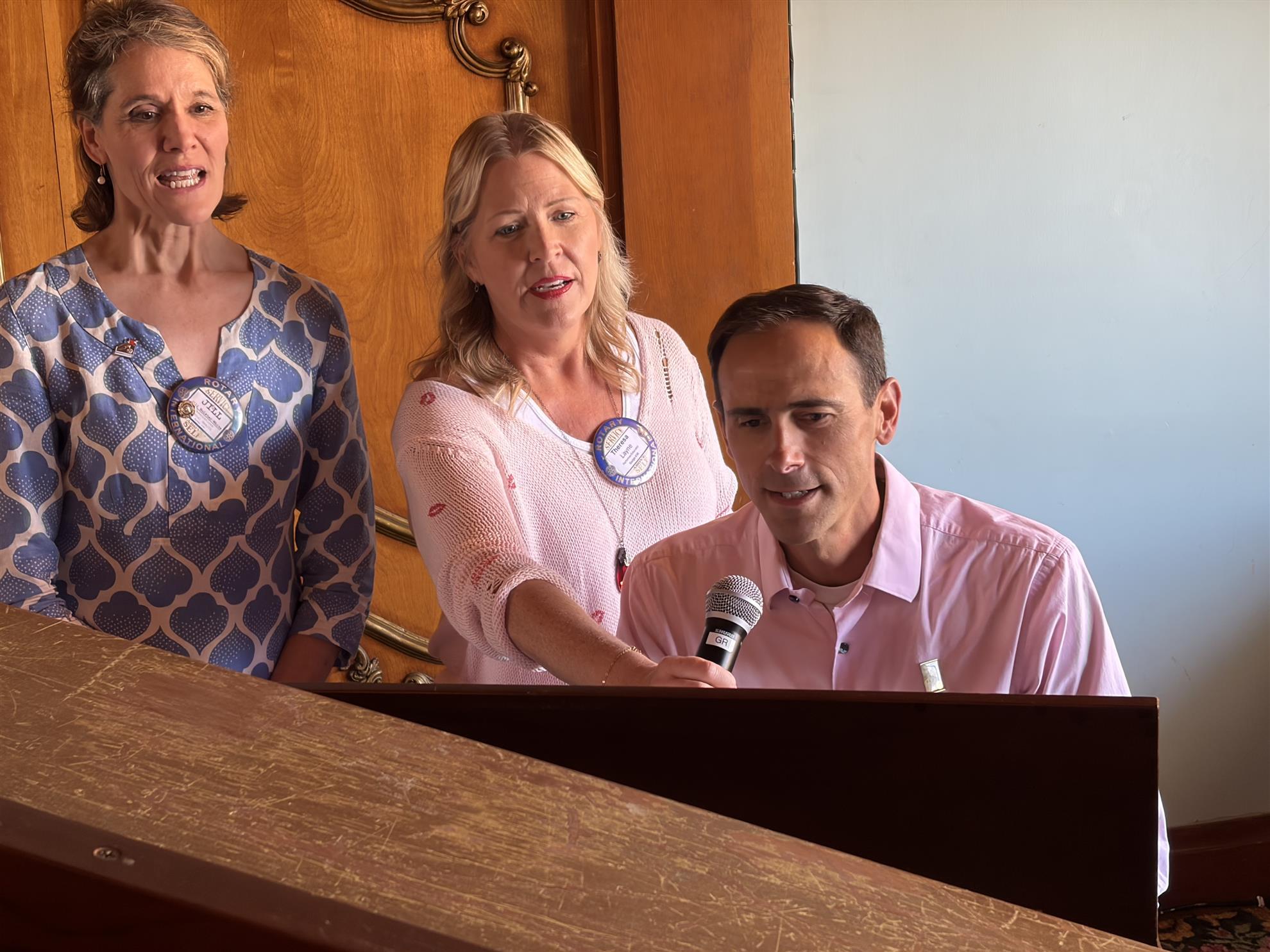 The Music Team Bringing the Energy at a Recent Meeting with a Live Rendition of "Piano Man"