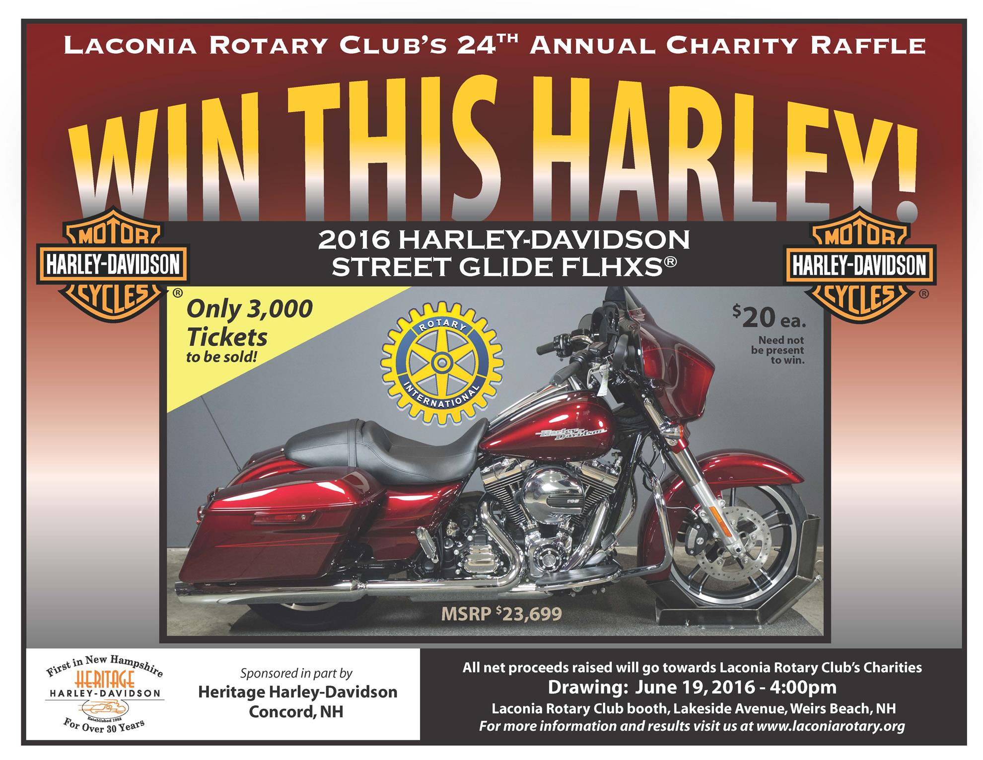 24th Annual Charity Motorcycle Raffle Rotary Club of Laconia