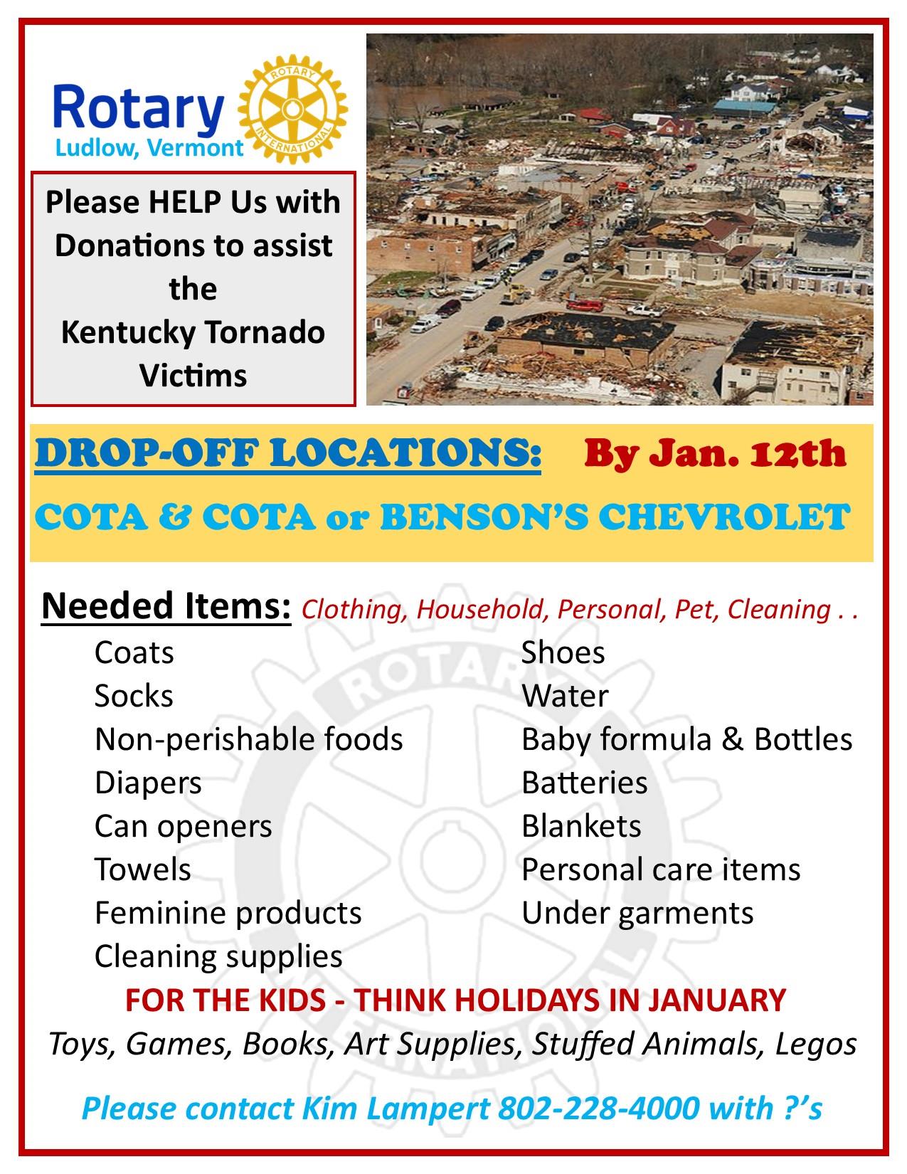 Kentucky Tornado Relief Efforts Rotary Club of Ludlow