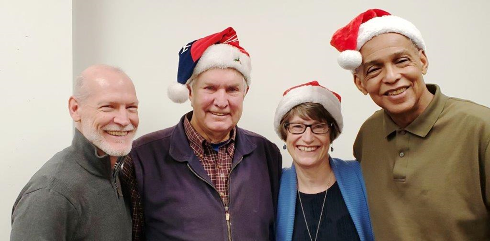This year's Santa's Helpers include. Greg Robidoux, Rotary President, Rick MacMillan, Laura Gingras, and Jim Guy