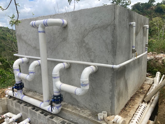 Concrete structure and valve boxes constructed for the project.
