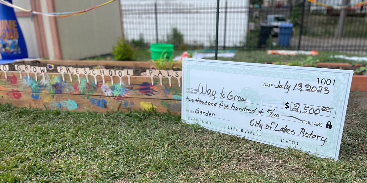 Way to Grow Garden with the COLRC Big Check