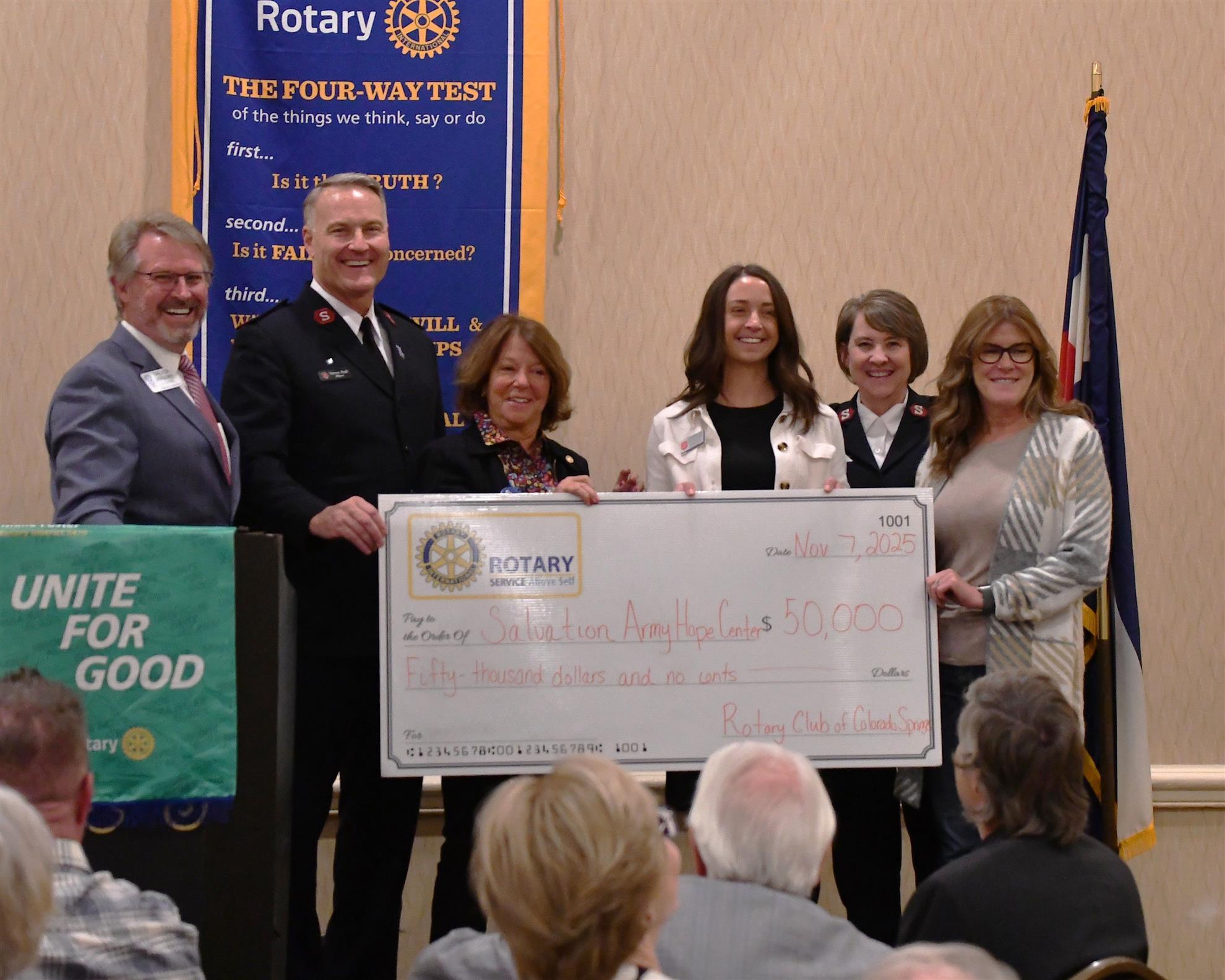$50,000 donation to the Salvation Army Family Hope Center