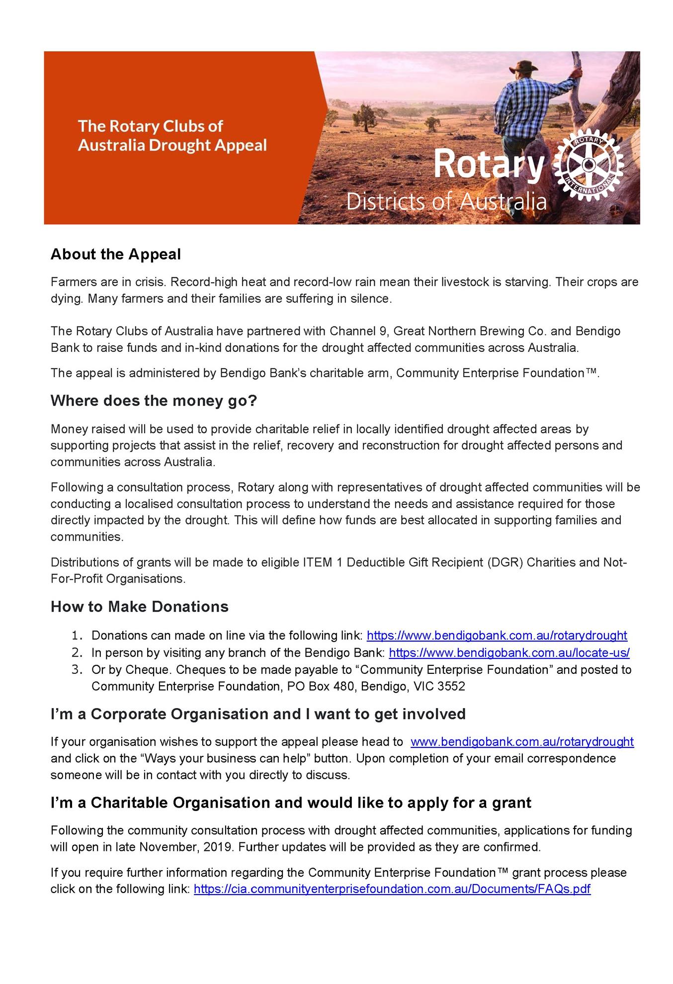 Rotary Districts Of Australia Drought Appeal Rotary Club of Port Lincoln