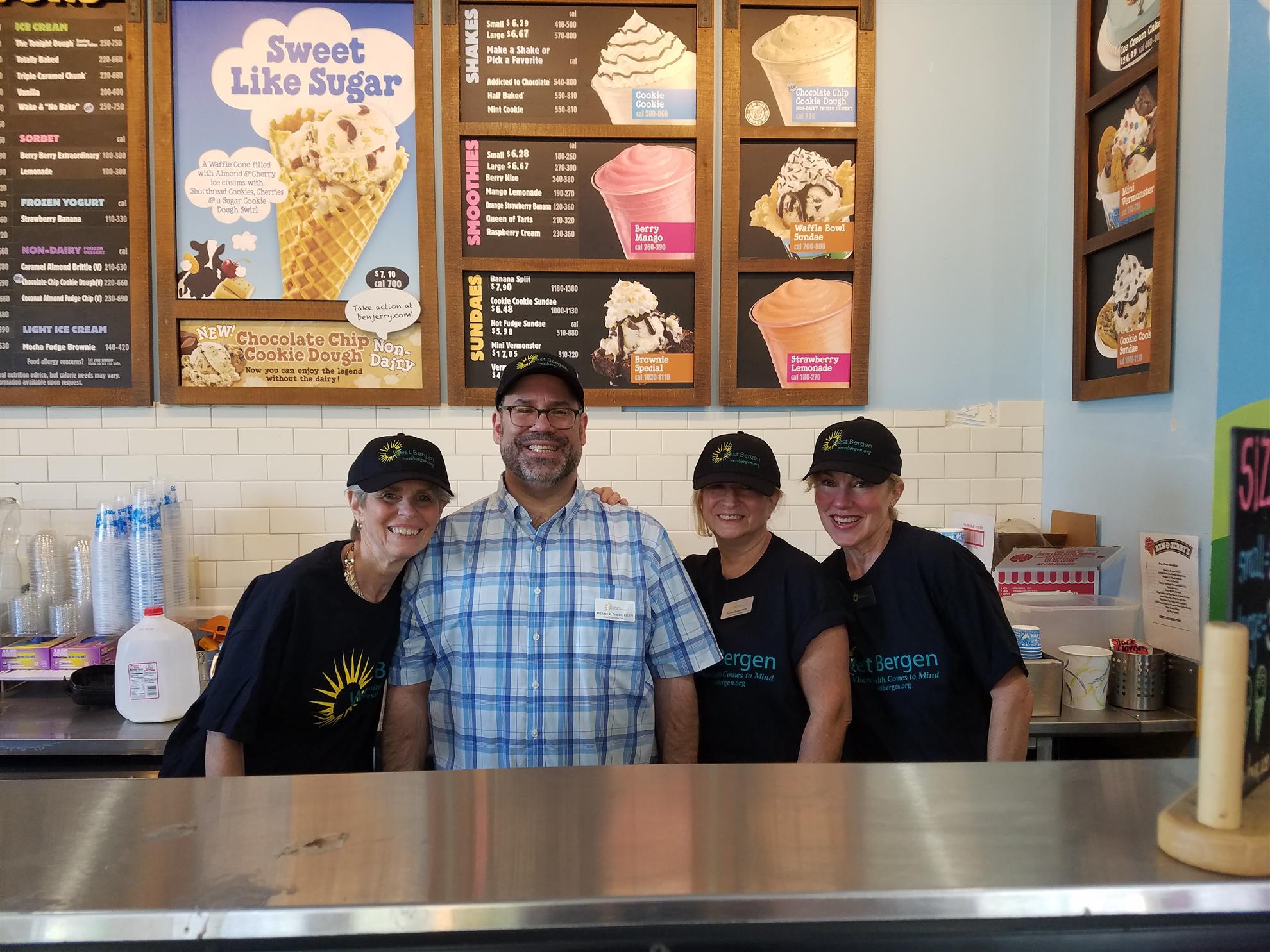 Mike Tozzoli Club President Scoops Ice Cream to Benefit West Bergen Mental Healthcare