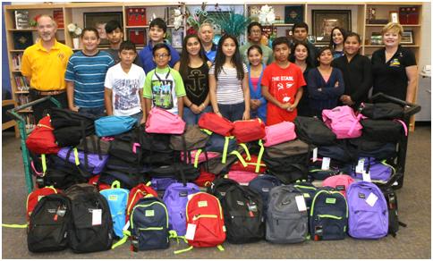 Rotary donates 100 backpacks to Edinburg ISD